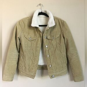 Brandy Melville Joh Gault Corduroy Jacket w Sherpa Collar